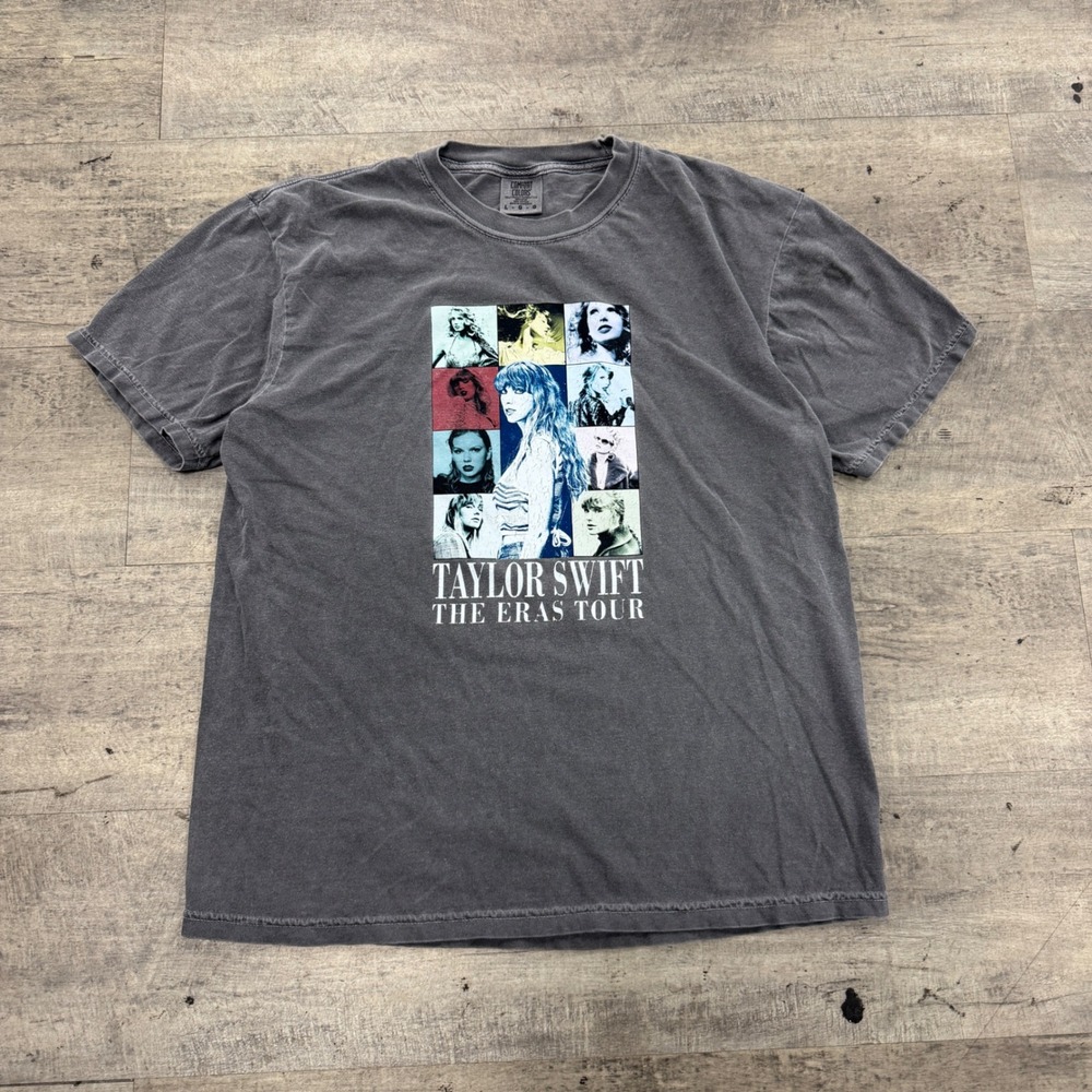Comfort Colors T-Shirt Unisex L Gray Taylor Swift The Eras Tour Concert Graphic
